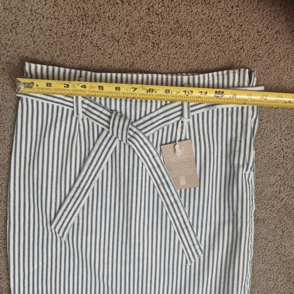 NWT J.Crew Denim Hickory‎ Stripe Tie-Waist Pencil Skirt Blue White Size 25 AO470 - Picture 11 of 11